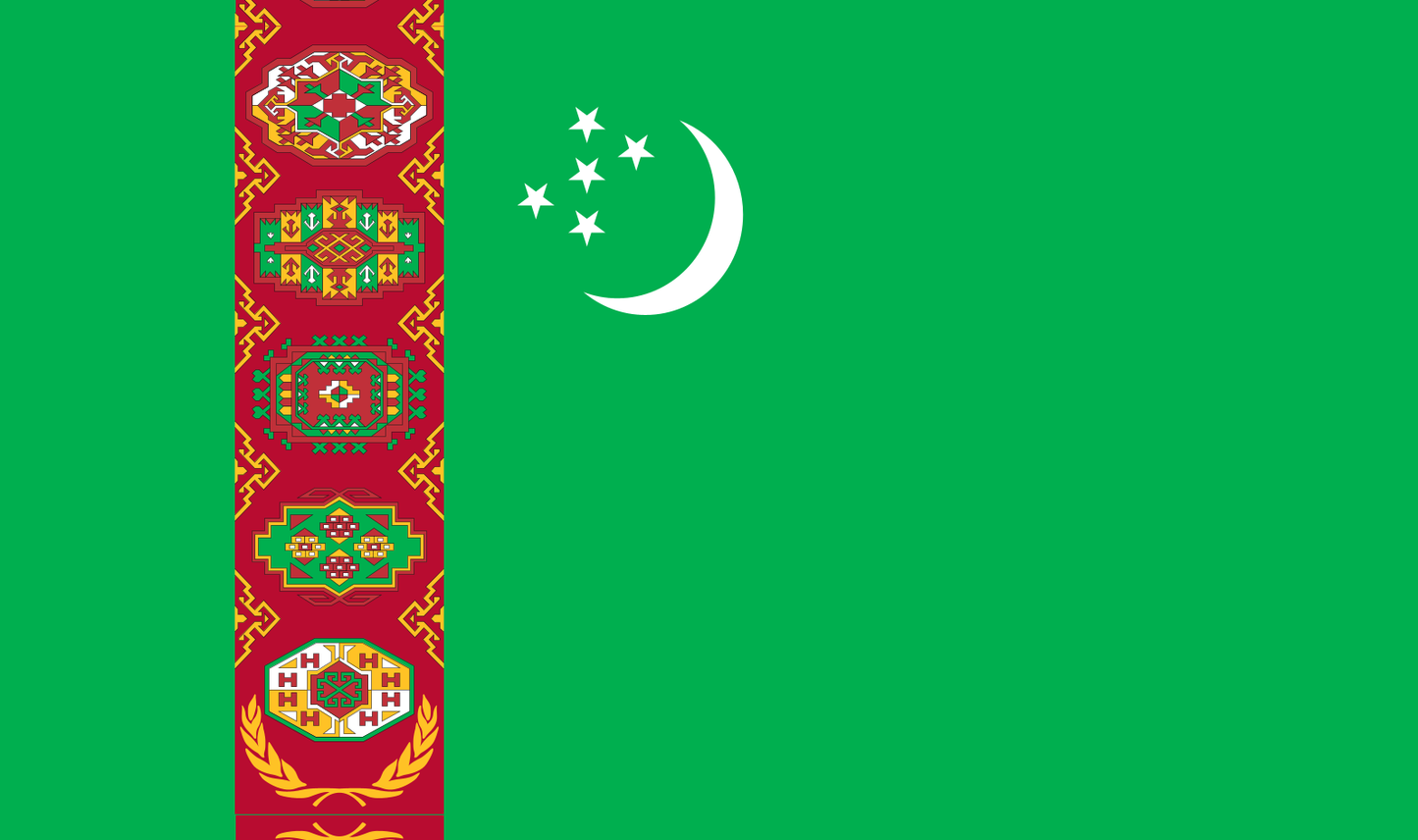 Table flag Turkmenistan – representative national flag for indoor use