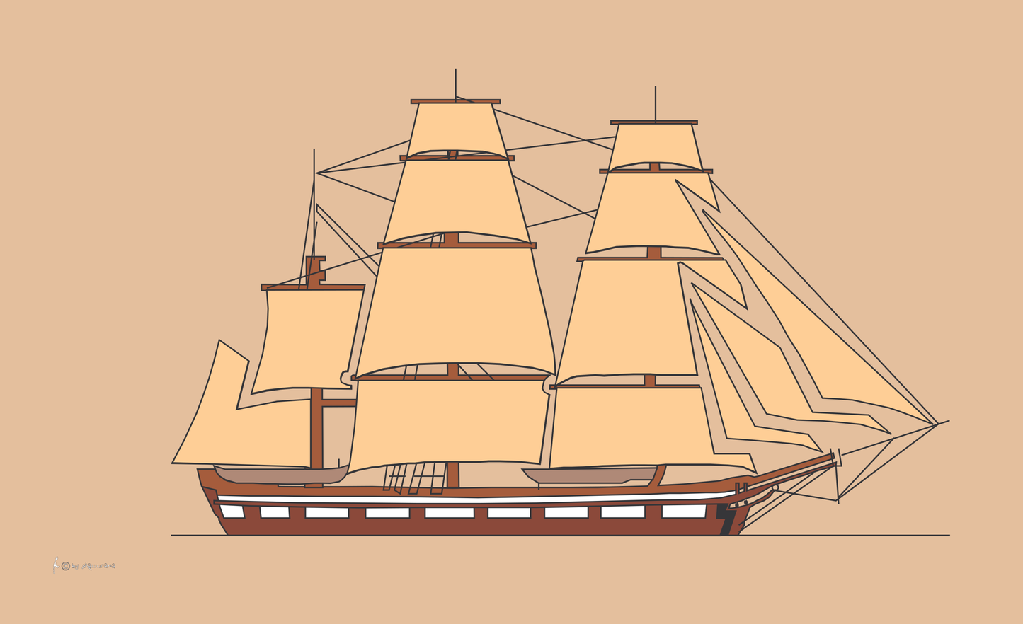 3-Master-Flagge, Creme,Maritime-Flaggen,Bootsflaggen,Leuchtturm-Flaggen