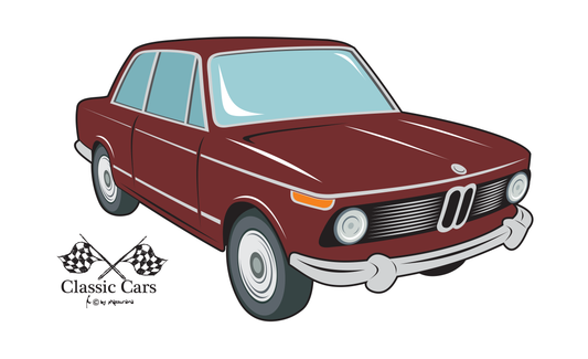 BMW 2002 Flagge, Auto, Autofahne, Autoflagge, Oldtimer