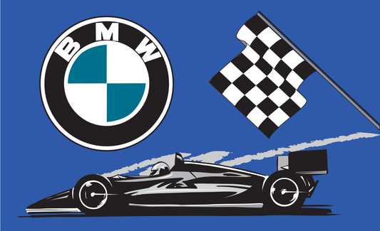 BMW F1-Flagge, Autoflagge, Motoradflaggen, Motorsportflaggen,Formel1-Flaggen