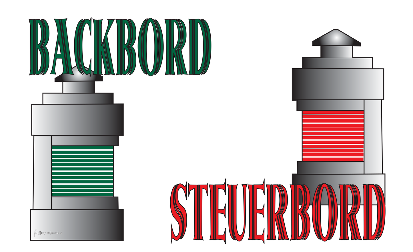 Backbord & Steuerbord-Flagge, Nativ,Maritime-Flaggen,Bootsflaggen,Leuchtturm-Flaggen