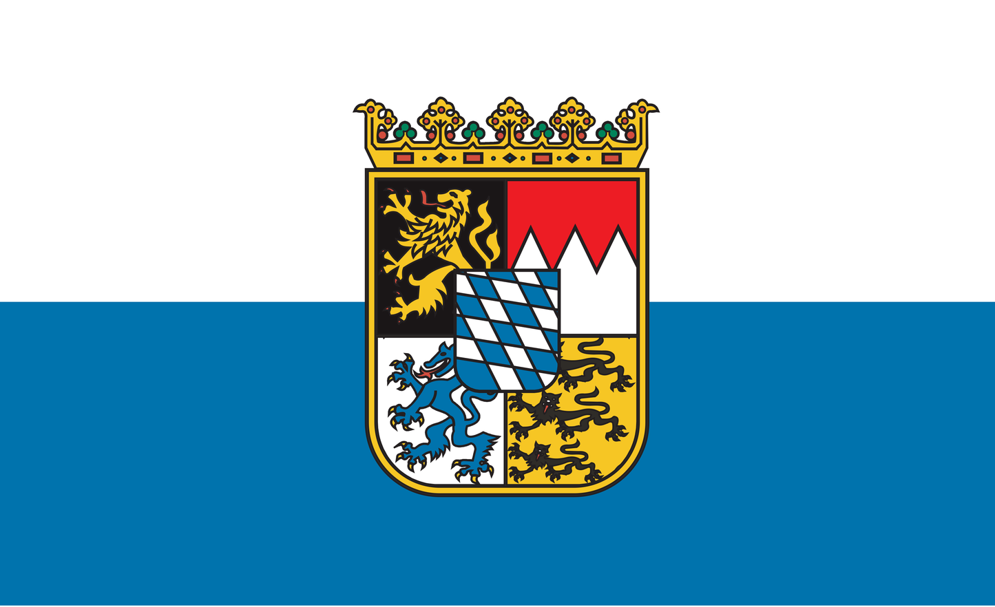 Bayerische Staatsflagge – Offiziell & Würdevoll mit Staatswappen