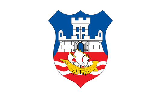 Belgradflagge mit Wappen, Serbien, Nationalflaggen, Nationalfahnen