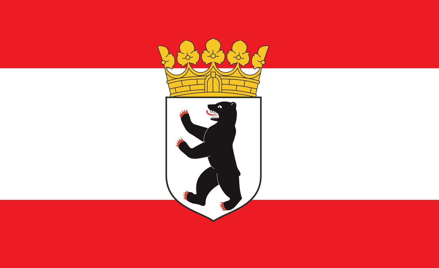 Berlin Flagge mit Wappen & Krone – Hauptstadt-Stolz im klassischen Design
