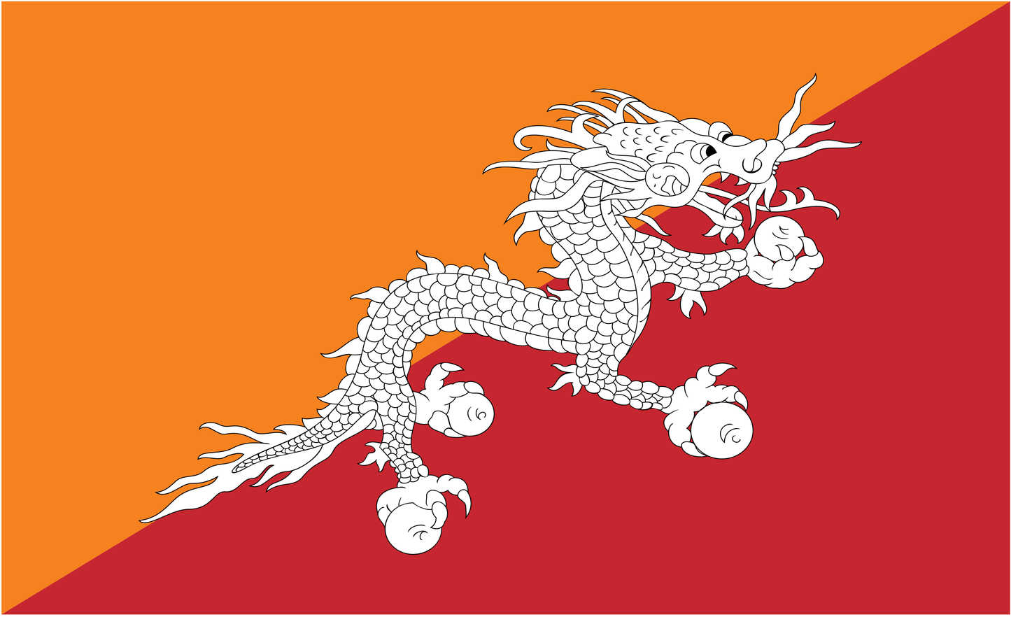 Bhutanflagge, Buthan, Nationalfahnen