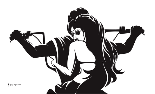 Biker & Girl Flagge, Motorradflagge, Motorrad, Bikerflagge