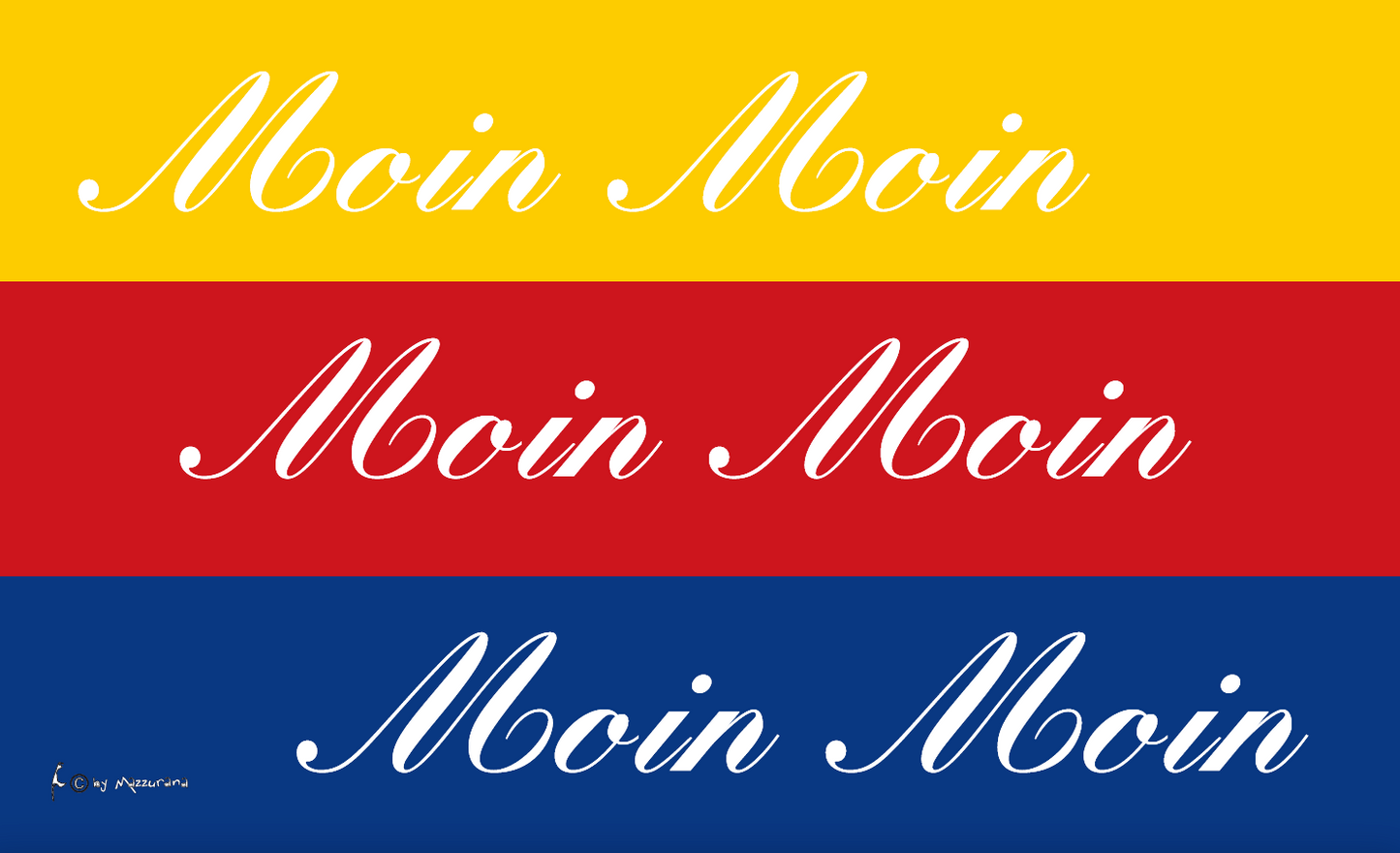 Moin Moin Flagge in Friesenfarben – Für alle, die das echte Nordsee-Gefühl lieben