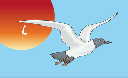Drapeau de mouette « Coucher de soleil » – Romance de la mer du Nord à hisser