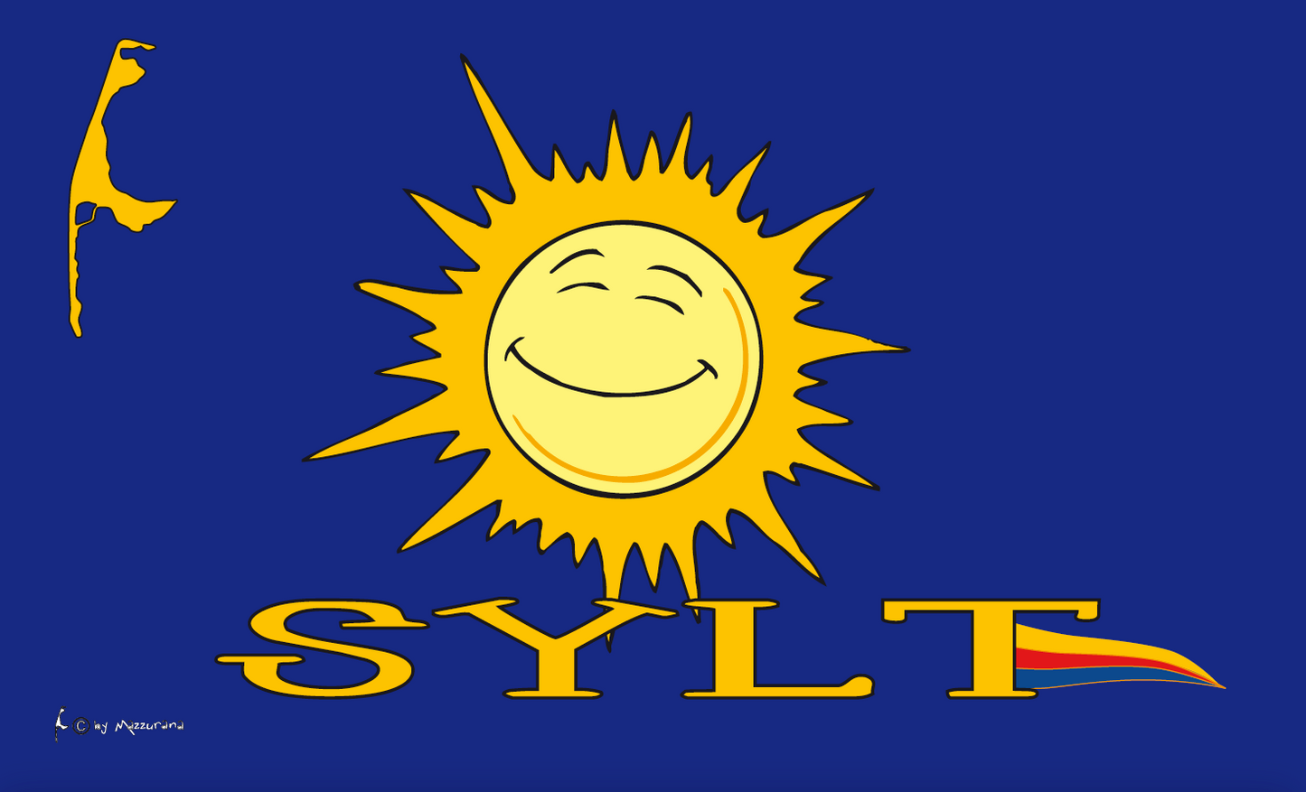 Sonnenland-Blidselbucht Syltflagge Blau – Sommer, Sonne & Sylt-Feeling pur