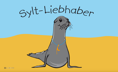 Drapeau des amoureux de Sylt – Charme de la mer du Nord avec un cœur