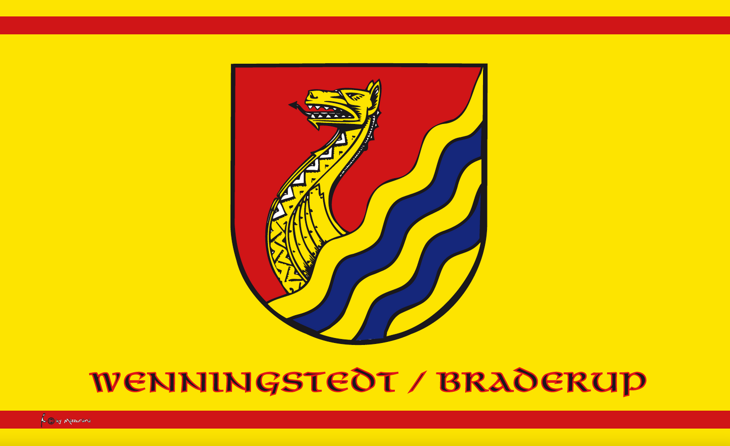 Wenningstedt-Braderup Syltflagge mit Schrift – Nordische Stärke und Wellenkraft