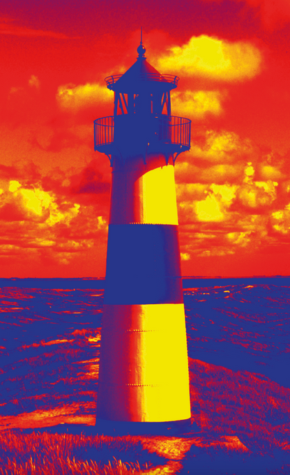 Drapeau du phare de Worhol – Icône de Sylt aux couleurs pop art