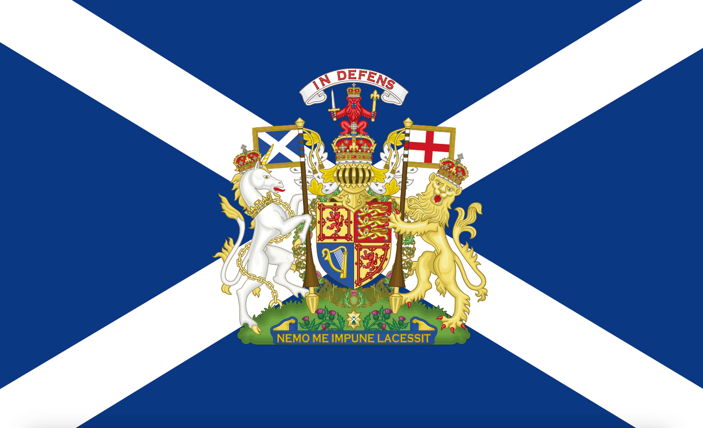 Schottlandflagge mit Wappen, GB, Großbitanienflagge, Nationalfahnen