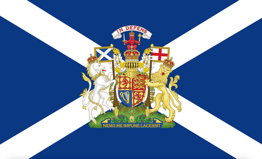 Schottlandflagge mit Wappen, GB, Großbitanienflagge, Nationalfahnen