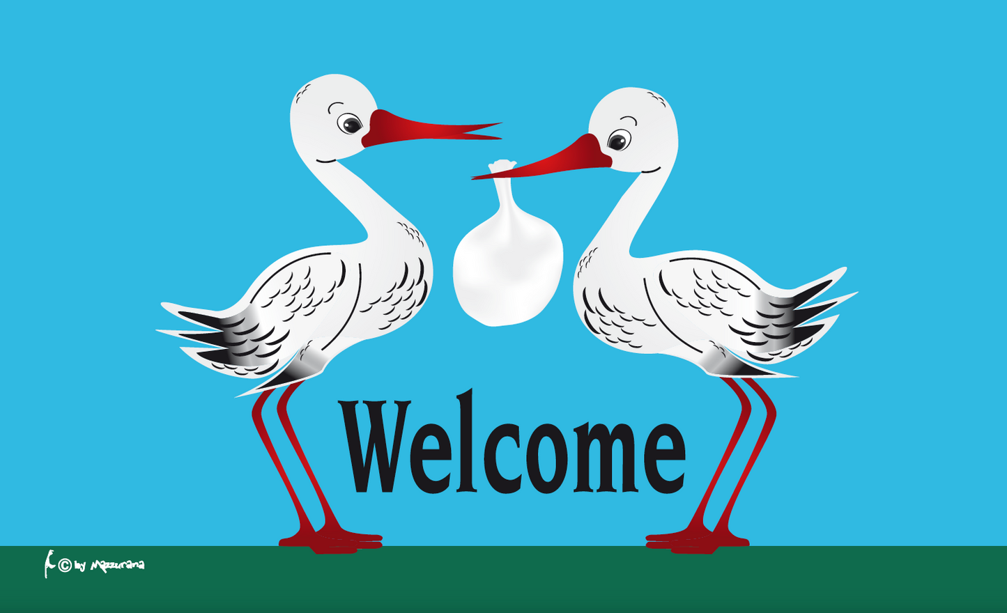 Drapeau de bienvenue des cigognes