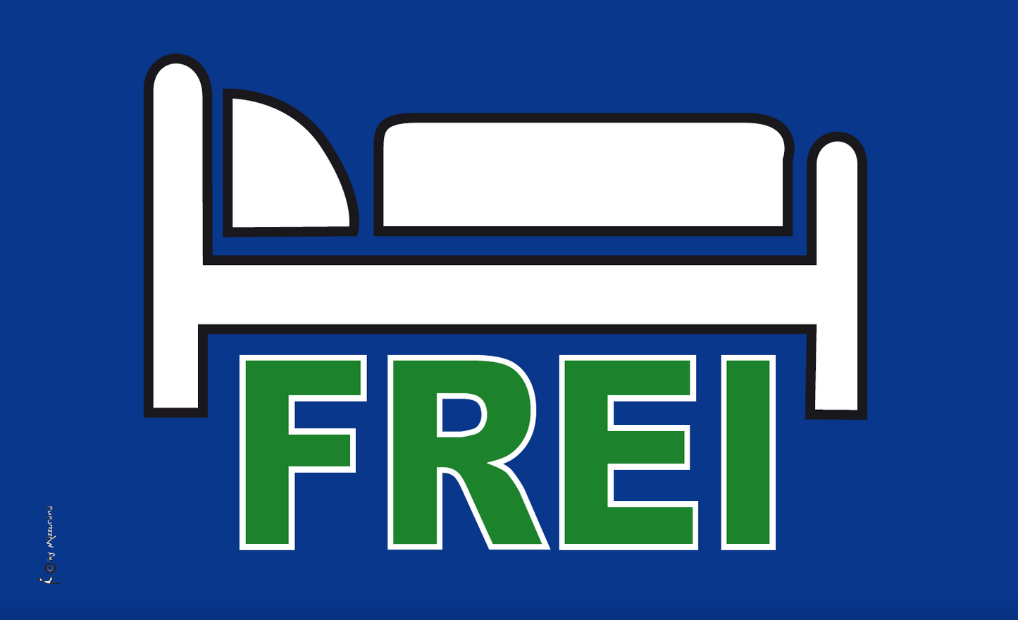 Bett FREI-Flagge, Gastronomieflagge, Hotel, Restaurant, Bistro