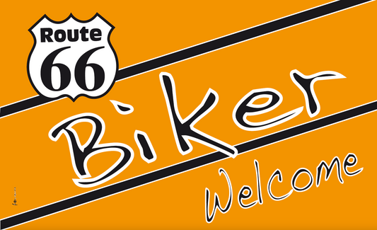 Biker Welcome-Flagge, 3, Motorradflagge, Motorrad, Bikerflagge