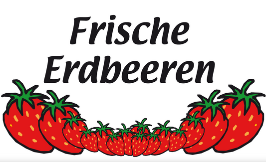 Frische Erdbeeren-Flagge, Gastronomieflaggen, Hotel, Restaurant, Bistro
