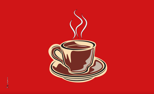 Kaffee-Flagge,rot, Gastronomieflaggen, Hotel, Café, Restaurant, Bistro