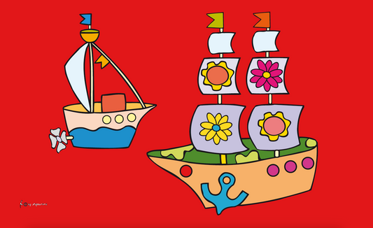 Flowerboot-Flagge, Spassfahnen, Fantasiefahnen, Kinderfahnen