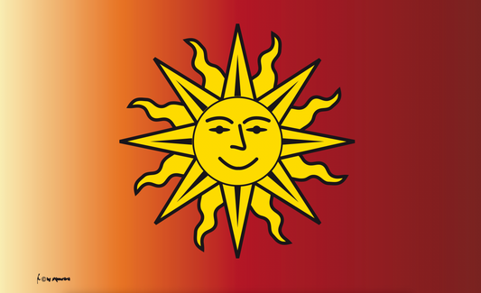 Sonnen-Flagge,Spassfahnen, Fantasiefahnen, Kinderfahnen, Zeichenfahnen
