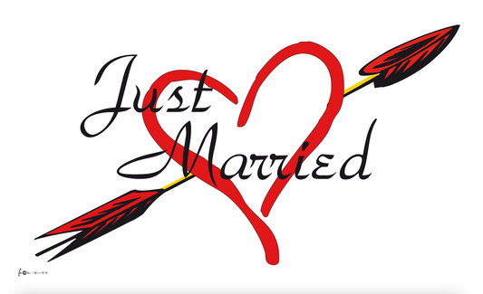 Just Married, Hochzeitsfahne, Hochzeitsflagge