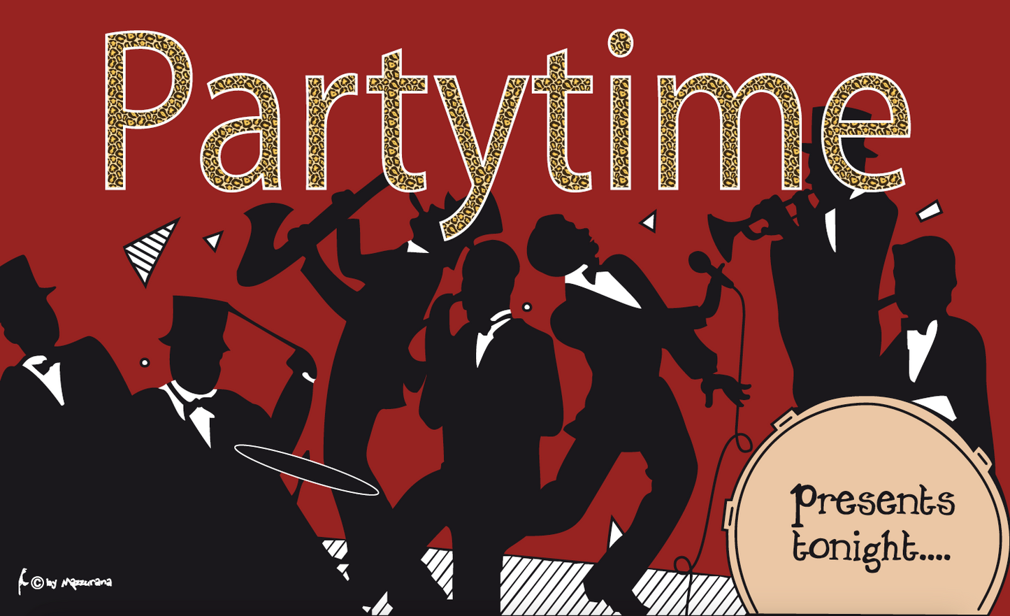 Partytime Band,-Flagge,Festlichkeiten, Partys,Feiern,Familienfeste