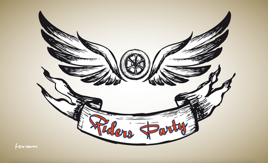 Riders Party Flagge, Motorradflagge, Motorrad, Bikerflagge