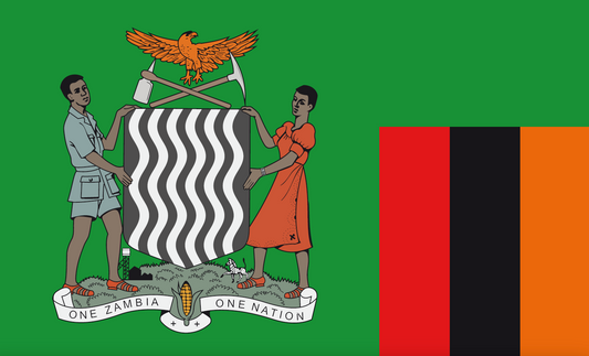 Zambie avec ses armoiries, Zambie, Afrique, drapeaux nationaux