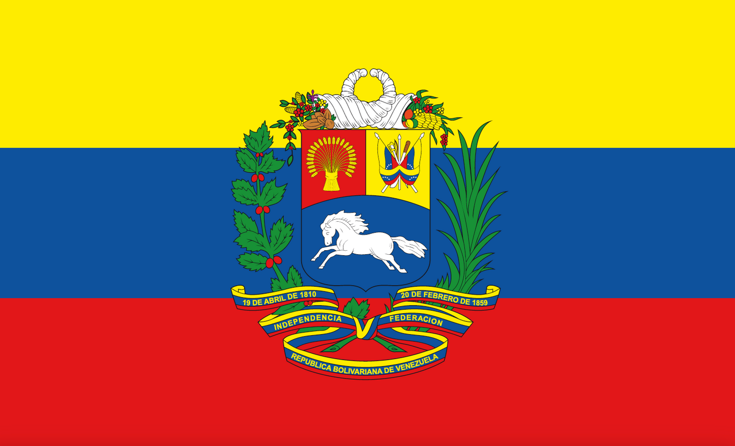 Venezuela Flagge Wappe – Nationalflagge mit Staatswappen