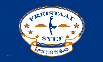 Drapeau de l'État libre de Sylt – Fierté de la mer du Nord en bleu