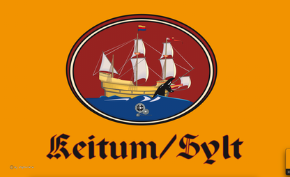 Drapeau de Keitum-Sylt avec engrenage – Style maritime hissé
