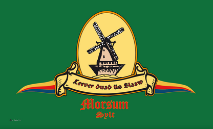 Drapeau de Morsum avec moulin historique – Un pan de l'histoire de Sylt pour votre maison