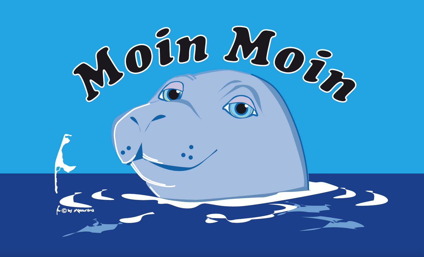 Seelöwe Moin Moin Flagge – Nordseeflair mit Charme