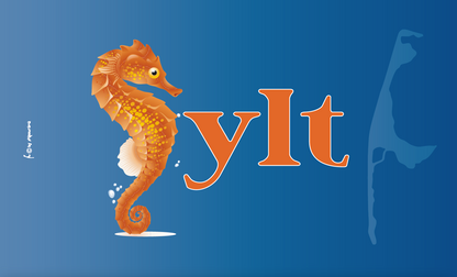 Drapeau de Sylt orné d'un hippocampe – Un motif maritime plein de charme