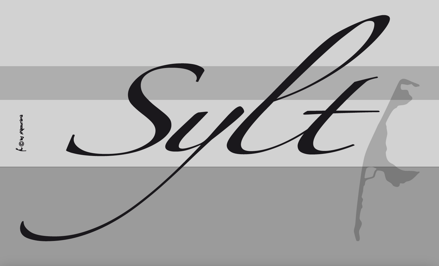 Sylt Schriftzug Flagge – Elegantes Design in Grautönen