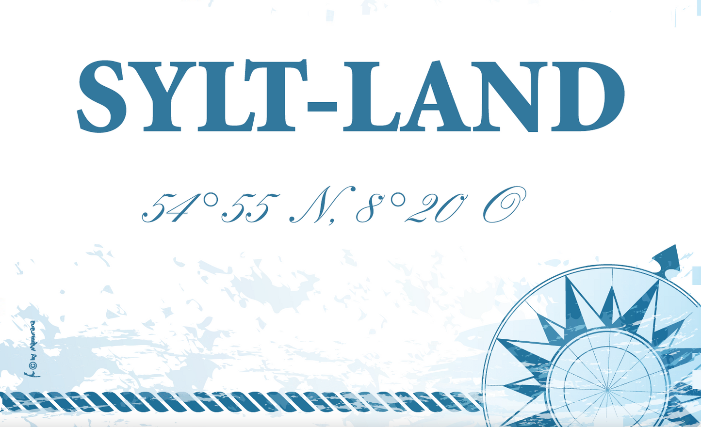 Sylt-Land Flagge Blau – Maritimes Design mit Koordinatenliebe