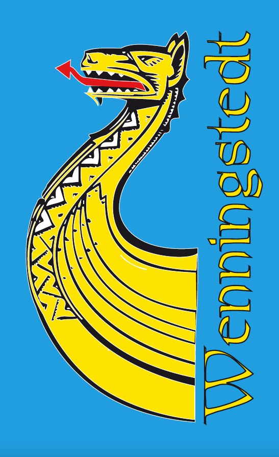 Wenningstedt Flagge – Hochformatiger Sylt-Klassiker mit Drachenkopf