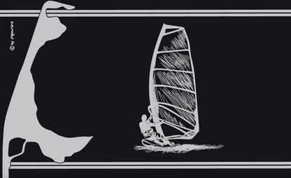 Drapeau de planche à voile Sylt – Le noir rencontre le style