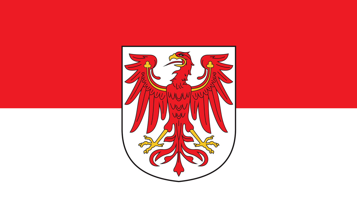 Brandenburg Flagge – Rot-Weiß mit dem märkischen Adler
