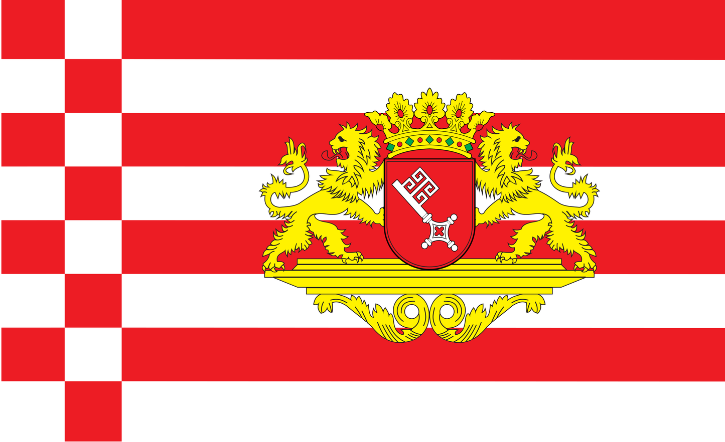 Bremen Flagge mit Wappen und Löwen – Hanseatische Tradition trifft königliche Symbolik
