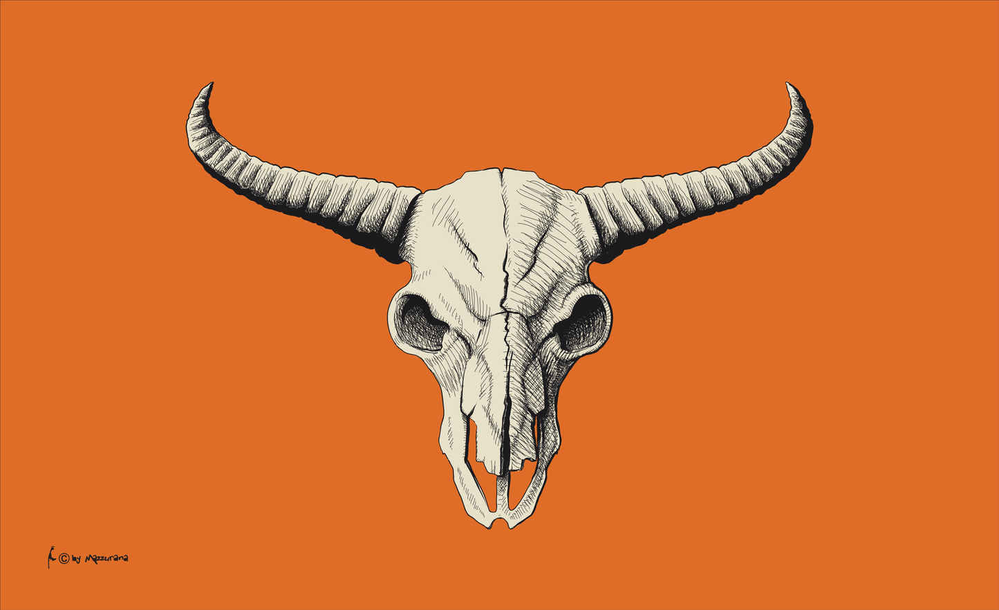 Büffelkopf Flagge, Hörner, Skull, Büffelflagge