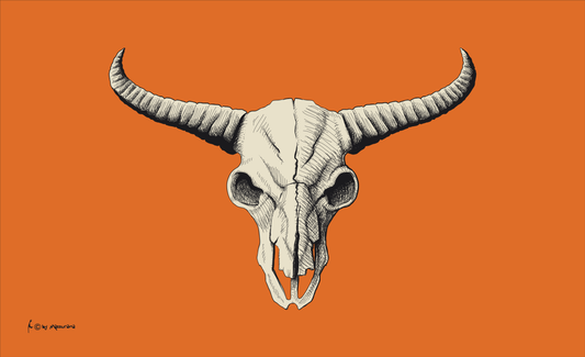 Büffelkopf Flagge, Hörner, Skull, Büffelflagge