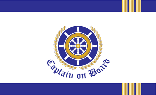 Captain on Board-Flagge, Maritim, Segel, Motorboote,, Sglerflagge, Seglerfahne