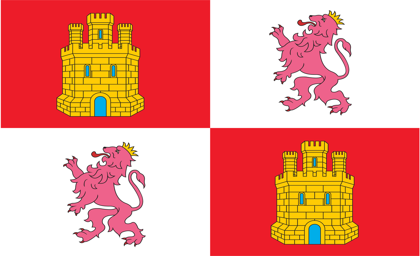 Castillayleonflagge, Spanien, Nationalflaggen, Nationalfahnen