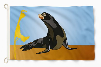 Plage du drapeau Seal – Motif maritime Sylt sur le thème des animaux