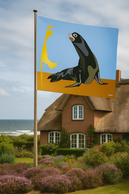 Plage du drapeau Seal – Motif maritime Sylt sur le thème des animaux