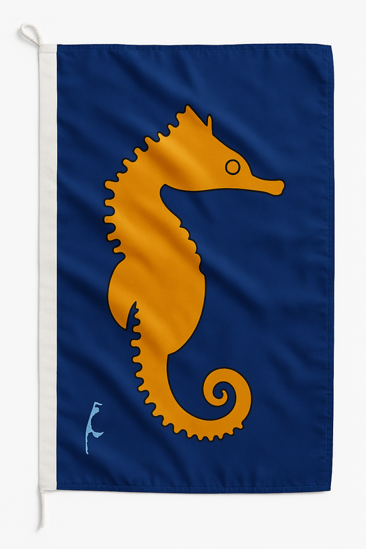 Seepferdchen-Flagge Sylt – Maritime Eleganz trifft Nordsee-Charme