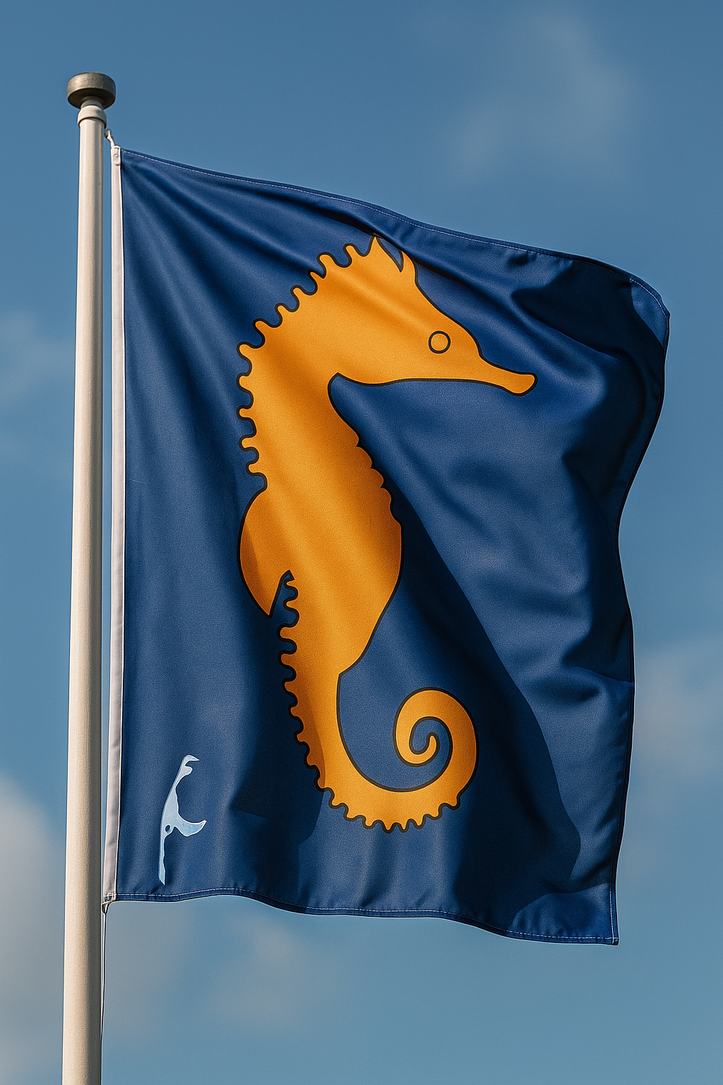 Seepferdchen-Flagge Sylt – Maritime Eleganz trifft Nordsee-Charme