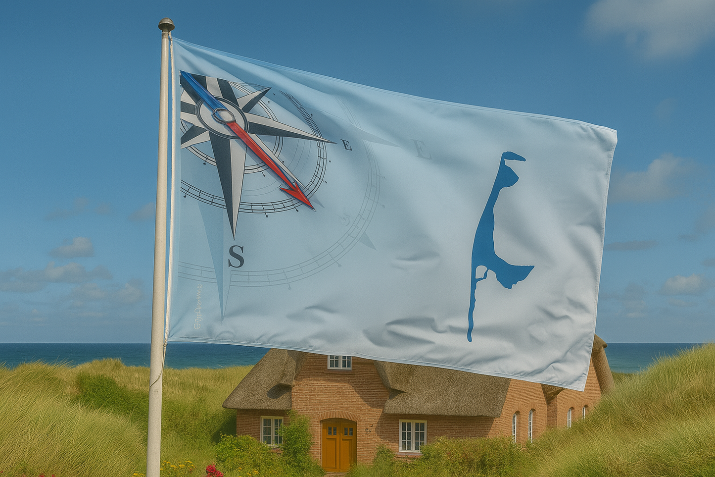 Sylt &amp; Compass Flag – Orientation with Style